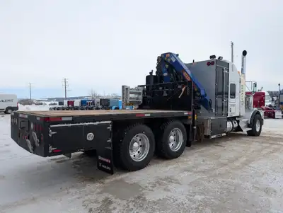 2016 Kenworth T800 Knuckle Boom Service Body Truck. Tandem axle with 2014 PM 23525sp 50ft crane and...