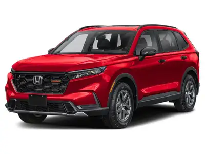 Introducing the new 2026 Honda CR-V Hybrid TrailSport AWD in striking Radiant Red Metallic with an a...