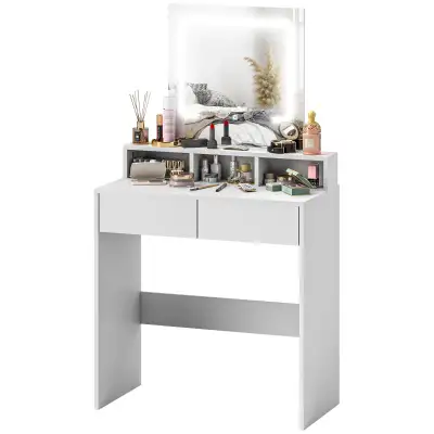 Makeup Vanity Desk with Mirror and LED Lights, for Bedroom, Mode, View more