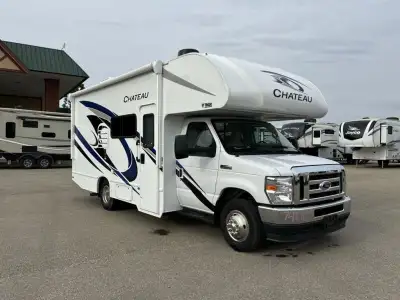 Thor Motor Coach Chateau 22B Class C gas motorhome highlights: Private Bedroom Bunk Over Cab Rear Co...