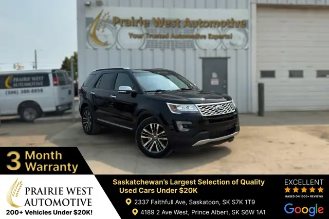 2017 Ford Explorer Platinum 4WD 7 Passenger | Heated Seats | Sun
