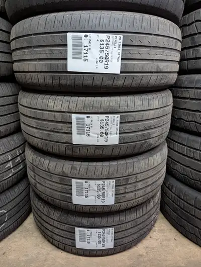 SET OF 4X P245/50R19 245/50/19 PIRELLI CINTURATO P7 ALL SEASON TAG #17115 Used tires in excellent Co...