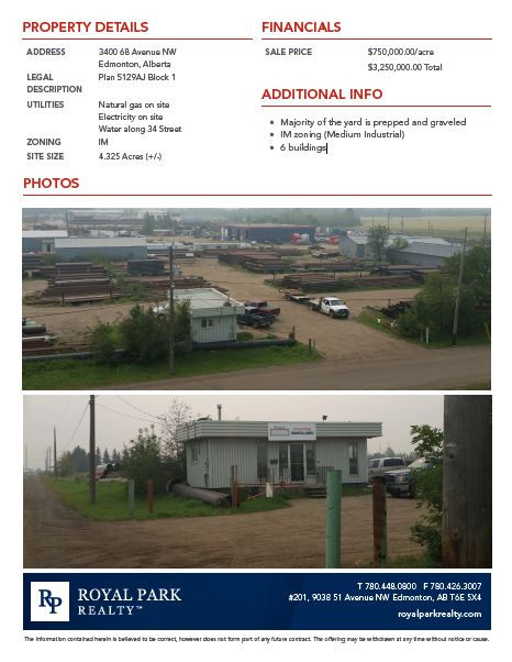 4.325 ACRES INDUSTRIAL LAND in Land for Sale in Edmonton - Image 2