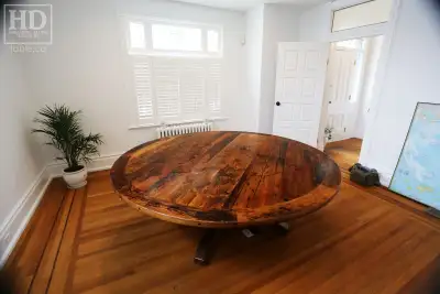 Reclaimed Ontario Barnwood Round Tables / table.ca, View more