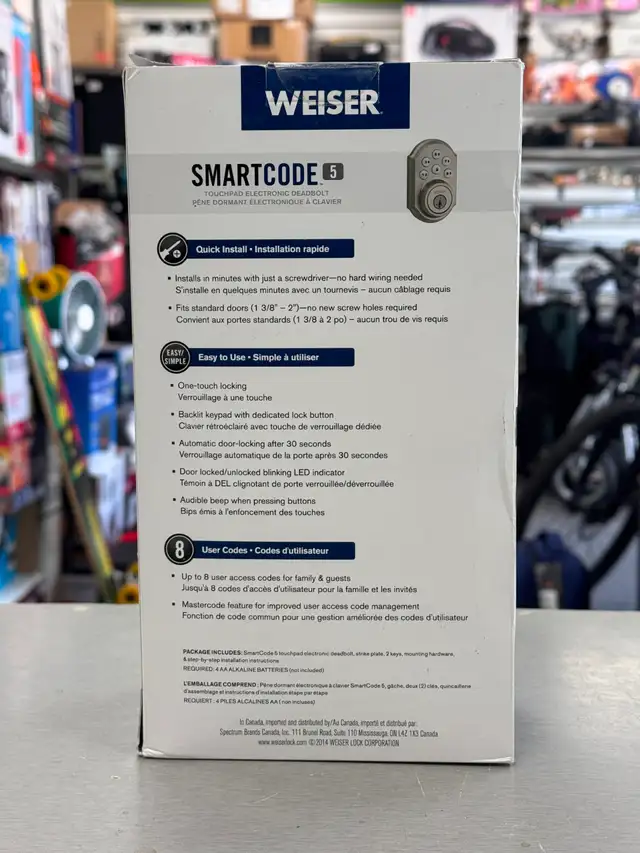 Weiser SmartCode 5 Satin Nickel Keyless Entry Deadbolt | Windows, Doors ...