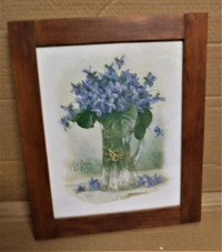 PRINT Vintage 1960's  Flowers in Vase Print - Vintage Wood Frame