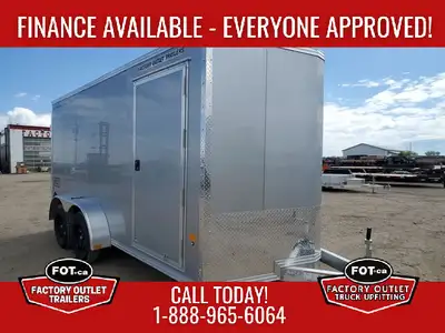 NEW STEALTH 7x14ft XLT PRO Aluminum Enclosed Cargo Trailer from Alcom - Rear Barn Doors - Black Stee...