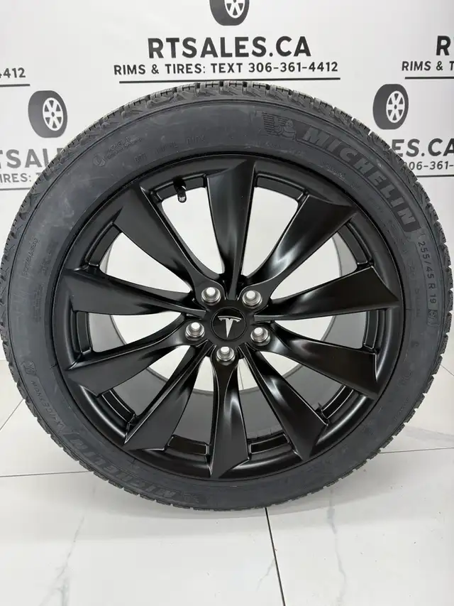 255/45/19 winter tires Rims 5x114.3 Tesla in Tires & Rims in Saskatoon - Image 4