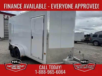 NEW STEALTH 7x14ft XLT PRO Aluminum Enclosed Cargo Trailer from Alcom - Rear Barn Doors - +6in Extra...