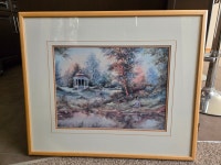 FRAMED PRINT UNDER GLASS - GAZEBO IN THE MEADOW - **AS NEW** Calgary Alberta Preview