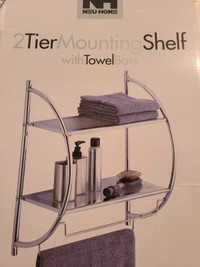 New RV 2 Tier Mounting shelf with Towel Bars