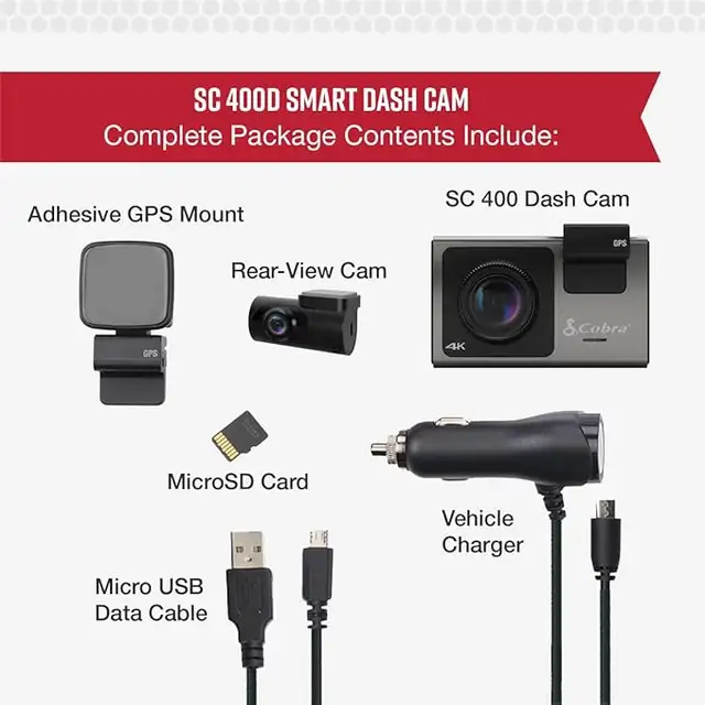 NEW Cobra SC 400D Ultimate Smart Dash Cam – 4K Front +1080p Rear in Cameras & Camcorders in Winnipeg - Image 3