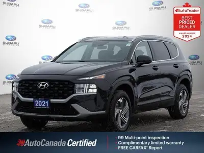 New Price! Odometer is 30316 kilometers below market average! Twilight Black 2021 Hyundai Santa Fe E...