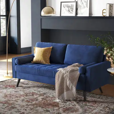 NEW 69.7 IN MODERN VELVET COUCH LIVING ROOM SOFA BT2555 SALE $359.95 GREEN BT2555GR GRAY BT2555G NAV...