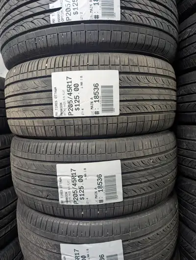 SET OF 4X P205/45R17 205/45/17 HANKOOK OPTIMO H4260 RUN FLAT TAG # 18536 Used tires in excellent Con...