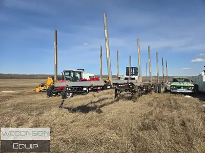 DOEPKER TRIDEM HAY RACK LOGGING TRAILER (Unit #02999) Located In Taylor, BC, 37,300 KG GVWR, Tridem...