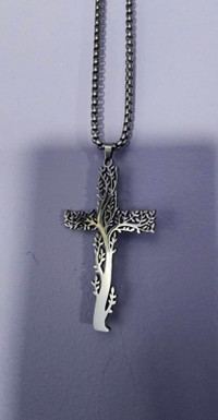 2" Pendant, on 24" chain, Solid Stainless Steel pendant & chain,