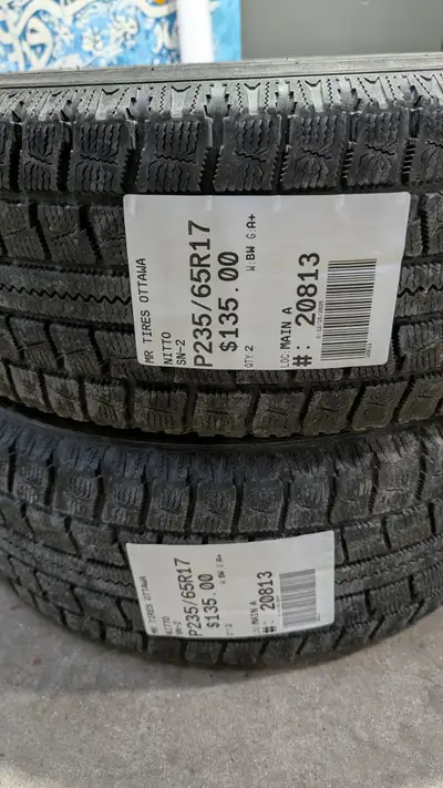 PAIR OF 2X P235/65R17 235/65/17 NITTO SN-2 (winter tires) TAG # 20813 ** Please read details below *...