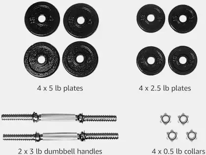 Adjustable Dumbbell Set 38 lb - Amazon Basics in Exercise Equipment in Ottawa - Image 3