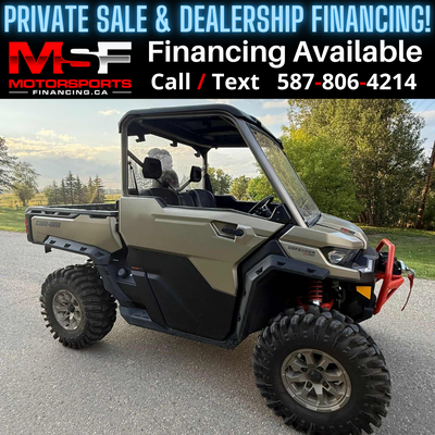 Welcome to Motorsports Financing - Kelowna! 2023 Can am Defender Engine: 850