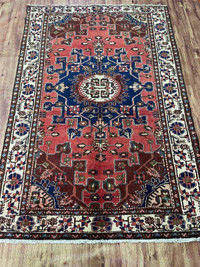 Handmade Wool Persian Rug,6.6 x 4.3 ft,red,brown,navy