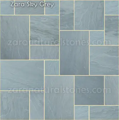 Sky Grey Square Cut Flagstone Pavers - Thousands of sqft in stock with a wide selection of 30 plus c...