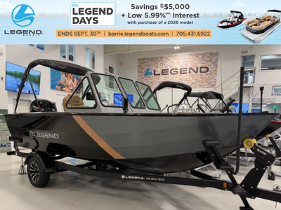 Check out our 2026 Legend 19 Titanium Rugged powered by a Mercury 150 XL 4S. This model also has ama...