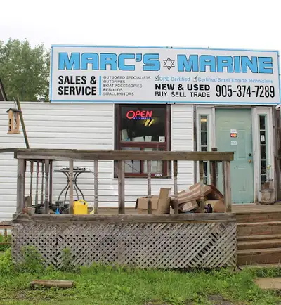 MARCS MARINE BOAT REPAIR AND SALES 905-374-7289 PARTS NEW AND USED 6001 KISTER RD NIAGARA FALLS CANA...