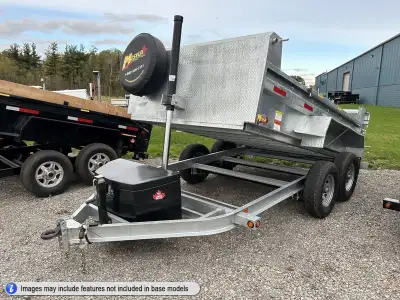 Miska Ultra Low Pro Galvanized 7 Ton Heavy Duty Dump Trailer Hot Dip Galvanized 14,000lb GVWR, 81in....