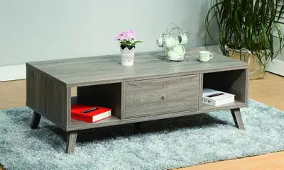 BRAND NEW - Modern Finish Coffee Table with Drawer, Dark Taupe.., View more
