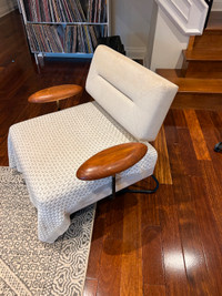 Australian designer lounge chair w/ walnut