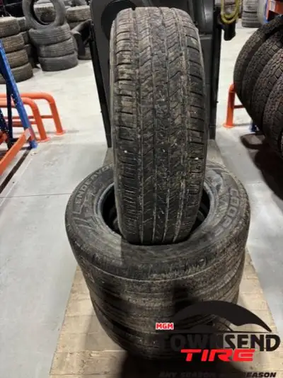 SET OF FOUR USED COOPER ENDEAVOR ALL SEASON TIRES 225/65R17, 9/32NDS TREAD REMAINING SOLD AS SET OF...