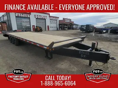 NEW 30ft Beavertail Deck Over from Canada Trailers - (3) 7,000 lb Axles w/ Easy Lube Spindles - Slip...