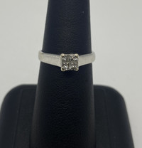 14K White Gold 2.80GM 0.25CT. Diamond Engagement Ring $630