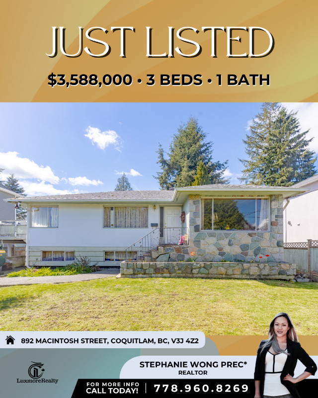 3 Bedroom Gorgeous and Spacious Home in Coquitlam! Now For Sale! in Houses for Sale in Burnaby/New Westminster