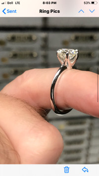 2 carat diamond ring onPlatinum band! Real Deal not man made!