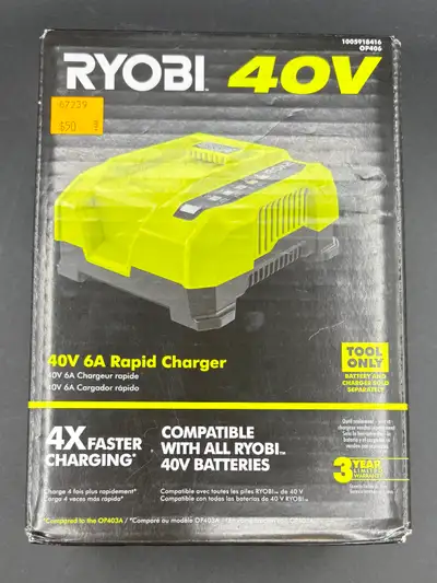 NEW 40v 6a Ryobi Rapid Charger, View more