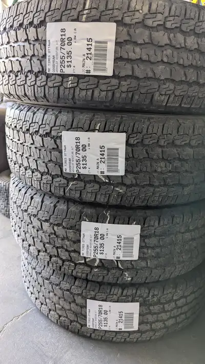 SET OF 4X GOODYEAR WRANGLER ADVENTURE A/T TAG # 21415 Size: 255/70/18 255/70/18 Excellent condition...