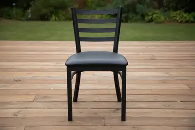 Metal Dining & Restaurant Chair – Black Padded Seat GS60002, View more