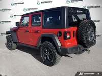 Introducing the vibrant 2022 Jeep Wrangler Unlimited Willys 4x4 in an eye-catching Firecracker Red,... (image 3)