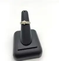 14KT White Gold Semi-Bezel-Set Diamond Ring W Appraisal $1,050