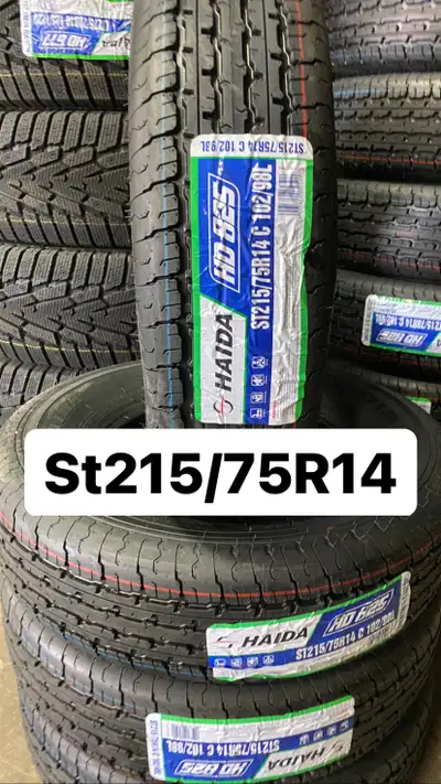 SIZE:ST215/75R14 NEW TRAILER TIRES BRAND:HAIDA INSTALLATION AND BALANCE IS AVAILABLE ADDRESS:2520 CE...