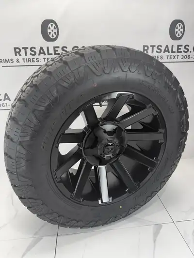 set of four NEW LT 35x12.5x20 AMP PRO ALL terrain tires on 20 inch Fuel Contra rims FITS Dodge ram 2...