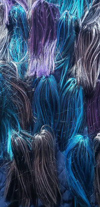 9 inch hair extensions clips, Turquoise, Purple or grey all mixe