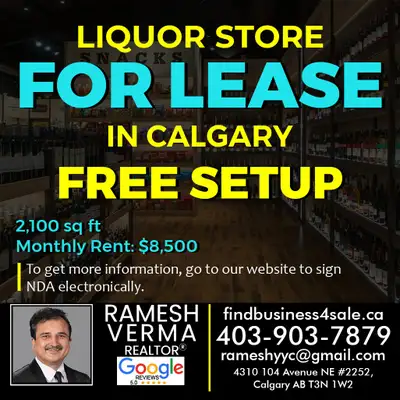 Current Business Opportunities in Calgary: 1. Liquor Store For Lease In Calgary 2. Liquor Store For...