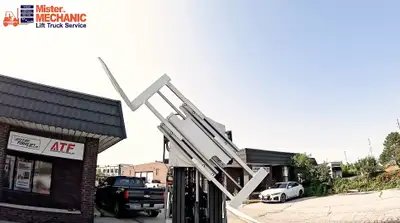 This is a Brand New HD Rotating Fork Positioner mounted on a 5000lb capacity (class 2) Pneumatic Tir...