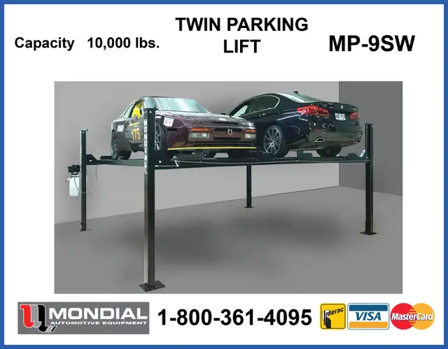 MP9SW DOUBLE PARKING LIFT CAR LIFT AUTO HOIST NEW STORAGE LIFT in Heavy Equipment Parts & Accessories in Moncton - Image 2