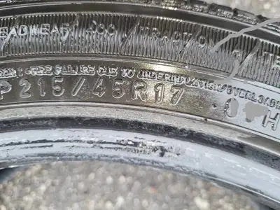 **** IF U SEE THE AD , TIRES STILL FOR SALE*** 2 x 215/45/17 GOODYEAR eagle F1 all season tires 80 %...