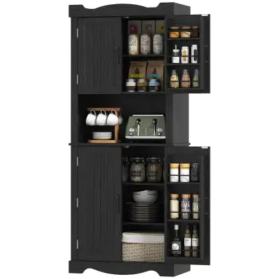 73" Kitchen Pantry Cabinet, Freestanding Kitchen Hutch with 12 D, View more