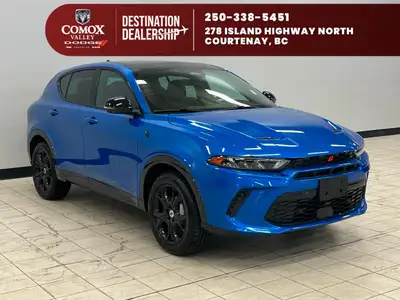 Finished in Blue with a Black interior, this used 2024 Dodge Hornet R/t Plus brings plug-in hybrid p...